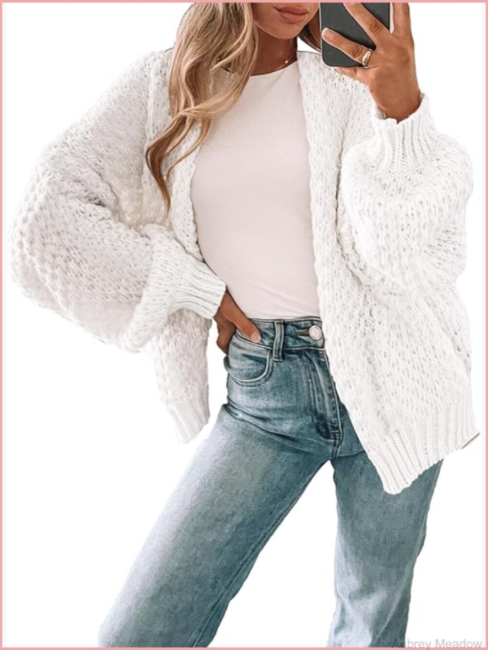 Oversized Long Cardigan Sweater Fall Chunky Waffle Knit Open Front